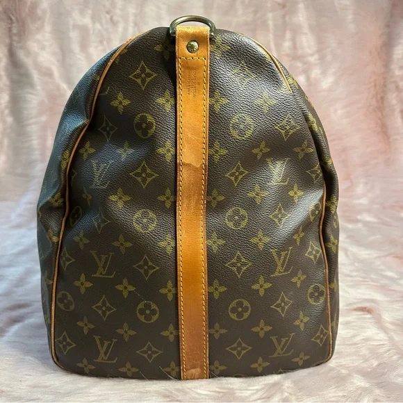 🟥 SOLD! Louis Vuitton Keepall 60 Bandouliere Monogram Duffle Bag Travel Luggage - Picture 15 of 17